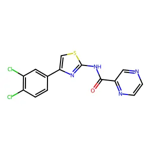 N-[4-(3,4-dichlorophenyl)-1,3-thiazol-2-yl]pyrazine-2-carboxamide structure
