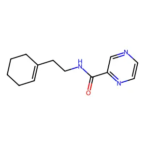 N-[2-(cyclohex-1-en-1-yl)ethyl]pyrazine-2-carboxamide structure