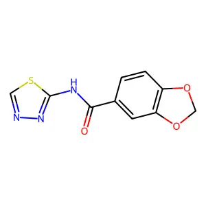N-(1,3,4-thiadiazol-2-yl)-1,3-benzodioxole-5-carboxamide structure