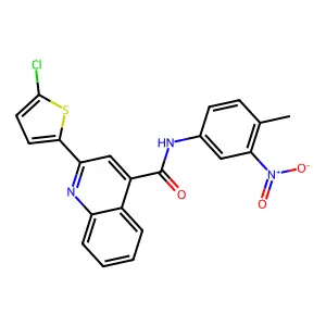 2-(5-chlorothiophen-2-yl)-N-(4-methyl-3-nitrophenyl)quinoline-4-carboxamide structure