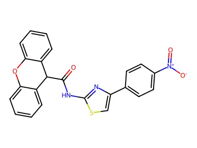 N-[4-(4-nitrophenyl)-1,3-thiazol-2-yl]-9H-xanthene-9-carboxamide structure