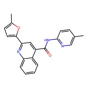 2-(5-methylfuran-2-yl)-N-(5-methylpyridin-2-yl)quinoline-4-carboxamide structure