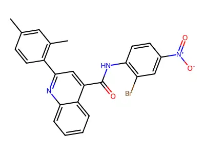 N-(2-bromo-4-nitrophenyl)-2-(2,4-dimethylphenyl)quinoline-4-carboxamide structure