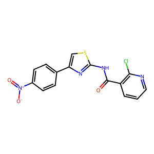 2-chloro-N-[4-(4-nitrophenyl)-1,3-thiazol-2-yl]pyridine-3-carboxamide structure