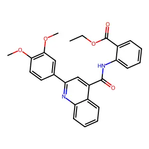 Ethyl 2-[[2-(3,4-dimethoxyphenyl)quinoline-4-carbonyl]amino]benzoate structure