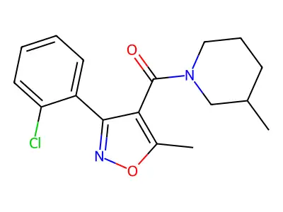 [3-(2-Chlorophenyl)-5-methyl-1,2-oxazol-4-yl]-(3-methylpiperidin-1-yl)methanone structure