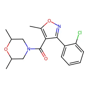 4-{[3-(2-Chlorophenyl)-5-methyl-4-isoxazolyl]carbonyl}-2,6-dimethylmorpholine structure