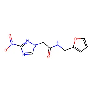 N-(furan-2-ylmethyl)-2-(3-nitro-1,2,4-triazol-1-yl)acetamide structure
