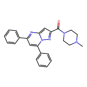 (5,7-Diphenylpyrazolo[1,5-a]pyrimidin-2-yl)(4-methylpiperazin-1-yl)methanone structure