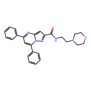 N-(2-morpholin-4-ylethyl)-5,7-diphenylpyrazolo[1,5-a]pyrimidine-2-carboxamide structure