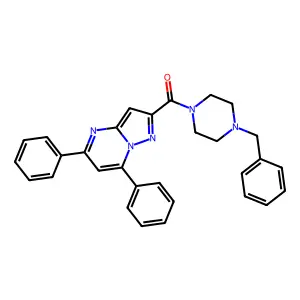 (4-Benzylpiperazin-1-yl)(5,7-diphenylpyrazolo[1,5-a]pyrimidin-2-yl)methanone structure