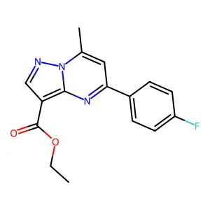 Ethyl 5-(4-fluorophenyl)-7-methylpyrazolo[1,5-a]pyrimidine-3-carboxylate structure