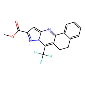 methyl 7-(trifluoromethyl)-5,6-dihydrobenzo[h]pyrazolo[5,1-b]quinazoline-10-carboxylate structure