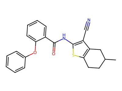 N-(3-cyano-5-methyl-4,5,6,7-tetrahydro-1-benzothiophen-2-yl)-2-phenoxybenzamide structure