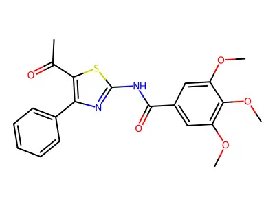 N-(5-acetyl-4-phenyl-1,3-thiazol-2-yl)-3,4,5-trimethoxybenzamide structure