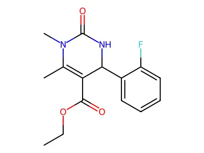 ethyl 4-(2-fluorophenyl)-1,6-dimethyl-2-oxo-1,2,3,4-tetrahydro-5-pyrimidinecarboxylate structure
