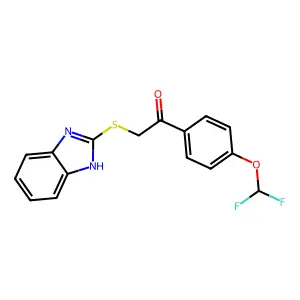 2-(1H-benzimidazol-2-ylsulfanyl)-1-[4-(difluoromethoxy)phenyl]ethanone structure
