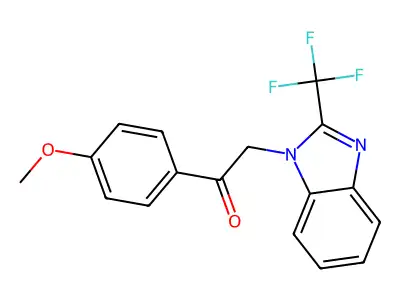 1-(4-Methoxyphenyl)-2-[2-(trifluoromethyl)benzimidazolyl]ethan-1-one structure