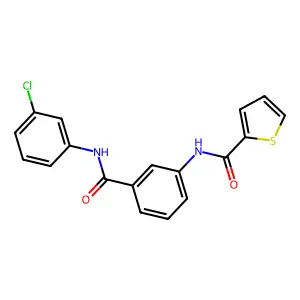 N-(3-{[(3-chlorophenyl)amino]carbonyl}phenyl)-2-thiophenecarboxamide structure