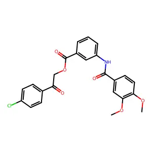 2-(4-Chlorophenyl)-2-oxoethyl 3-[(3,4-dimethoxybenzoyl)amino]benzoate structure
