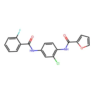 N-[2-chloro-4-[(2-fluorobenzoyl)amino]phenyl]furan-2-carboxamide structure