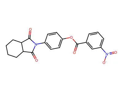 4-(1,3-dioxooctahydro-2H-isoindol-2-yl)phenyl 3-nitrobenzoate structure