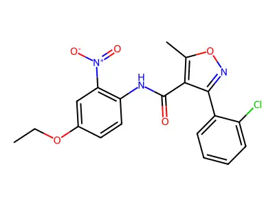 3-(2-Chlorophenyl)-N-(4-ethoxy-2-nitrophenyl)-5-methyl-4-isoxazolecarboxamide structure