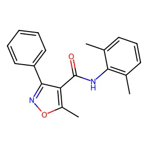 N-(2,6-dimethylphenyl)-5-methyl-3-phenyl-1,2-oxazole-4-carboxamide structure