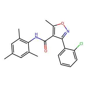 3-(2-chlorophenyl)-5-methyl-N-(2,4,6-trimethylphenyl)-1,2-oxazole-4-carboxamide structure