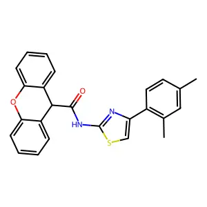 N-[4-(2,4-dimethylphenyl)-1,3-thiazol-2-yl]-9H-xanthene-9-carboxamide structure