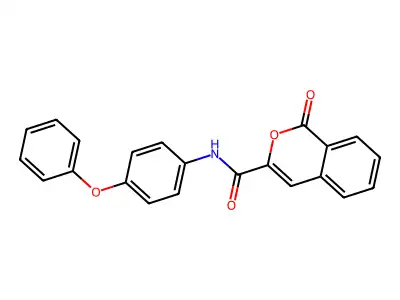 1-oxo-N-(4-phenoxyphenyl)-1H-isochromene-3-carboxamide structure