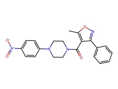 (5-Methyl-3-phenyl-1,2-oxazol-4-yl)-[4-(4-nitrophenyl)piperazin-1-yl]methanone structure