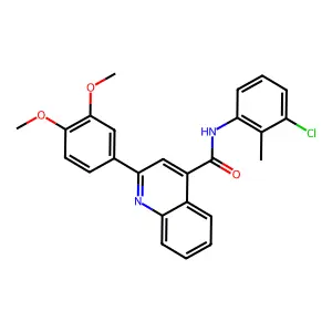 N-(3-chloro-2-methylphenyl)-2-(3,4-dimethoxyphenyl)quinoline-4-carboxamide structure