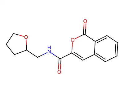 1-oxo-N-[(oxolan-2-yl)methyl]-1H-isochromene-3-carboxamide structure
