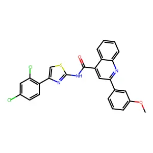 N-[4-(2,4-dichlorophenyl)-1,3-thiazol-2-yl]-2-(3-methoxyphenyl)quinoline-4-carboxamide structure