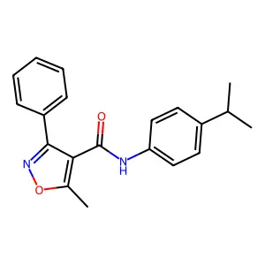 5-methyl-3-phenyl-N-(4-propan-2-ylphenyl)-1,2-oxazole-4-carboxamide structure