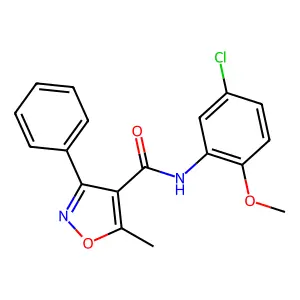 N-(5-chloro-2-methoxyphenyl)-5-methyl-3-phenyl-4-isoxazolecarboxamide structure