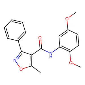 N-(2,5-dimethoxyphenyl)-5-methyl-3-phenyl-1,2-oxazole-4-carboxamide structure