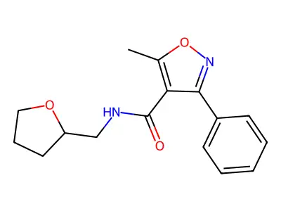 5-methyl-N-(oxolan-2-ylmethyl)-3-phenyl-1,2-oxazole-4-carboxamide structure
