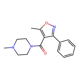 1-Methyl-4-[(5-methyl-3-phenyl-4-isoxazolyl)carbonyl]piperazine structure
