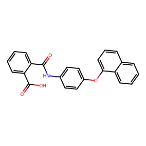 2-{[4-(1-Naphthyloxy)anilino]carbonyl}benzoic acid structure