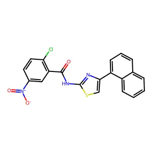 2-chloro-N-(4-naphthalen-1-yl-1,3-thiazol-2-yl)-5-nitrobenzamide structure
