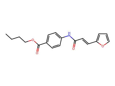 butyl 4-{[(2E)-3-(furan-2-yl)prop-2-enoyl]amino}benzoate structure
