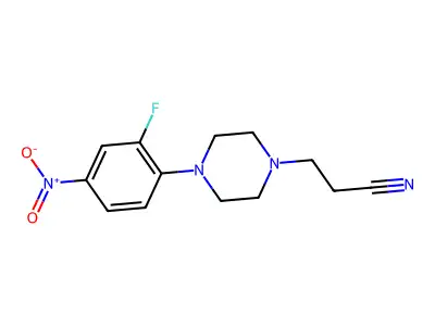 3-(4-{2-Fluoro-4-nitrophenyl}-1-piperazinyl)propanenitrile structure