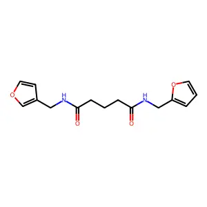 N'-(furan-2-ylmethyl)-N-(furan-3-ylmethyl)pentanediamide structure