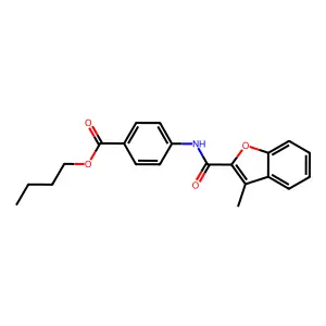 Butyl 4-[(3-methylbenzo[d]furan-2-yl)carbonylamino]benzoate structure