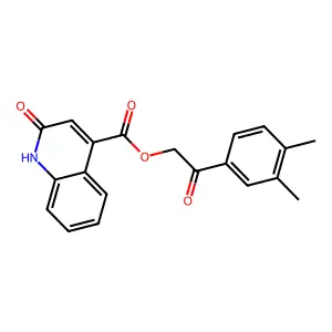 2-(3,4-Dimethylphenyl)-2-oxoethyl 2-hydroxy-4-quinolinecarboxylate structure