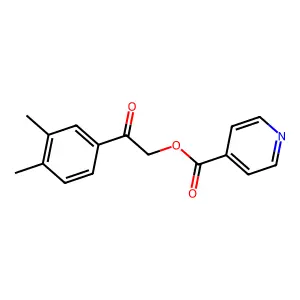2-(3,4-Dimethylphenyl)-2-oxoethyl pyridine-4-carboxylate structure