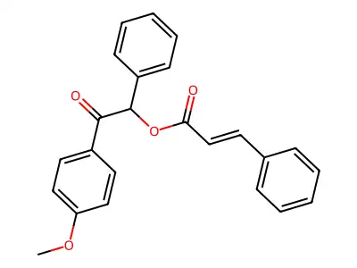 2-(4-methoxyphenyl)-2-oxo-1-phenylethyl (2E)-3-phenylprop-2-enoate structure