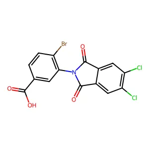 4-bromo-3-(5,6-dichloro-1,3-dioxo-1,3-dihydro-2H-isoindol-2-yl)benzoic acid structure
